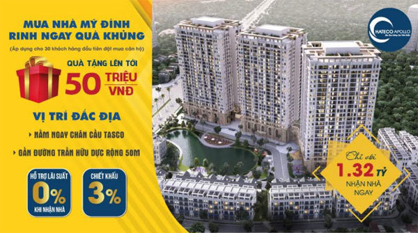 Mua căn hộ Hateco Apollo, nhận ưu đãi tới 50 triệu đồng