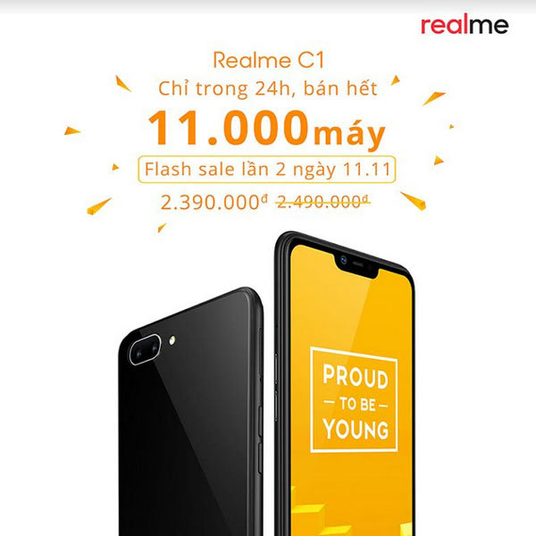 Hơn 11.000 máy Realme C1 bán ra chỉ trong 1 ngày