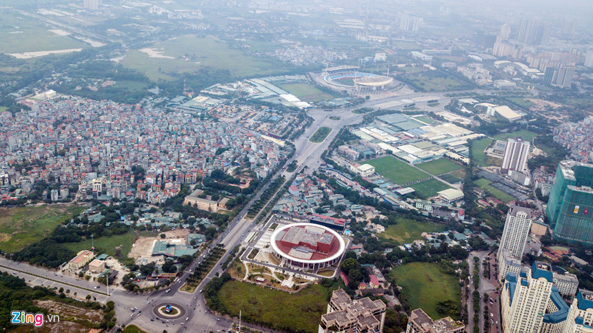 Toàn cảnh đường đua F1 tương lai tại Hà Nội từ trên cao