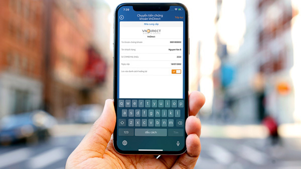 Chuyển tiền chứng khoán VnDirect trực tuyến qua My VIB
