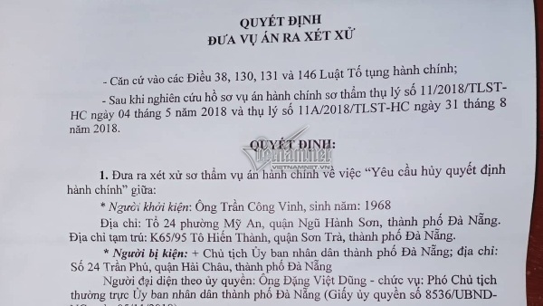 Phút 89 hoãn xử vụ kiện Chủ tịch Đà Nẵng