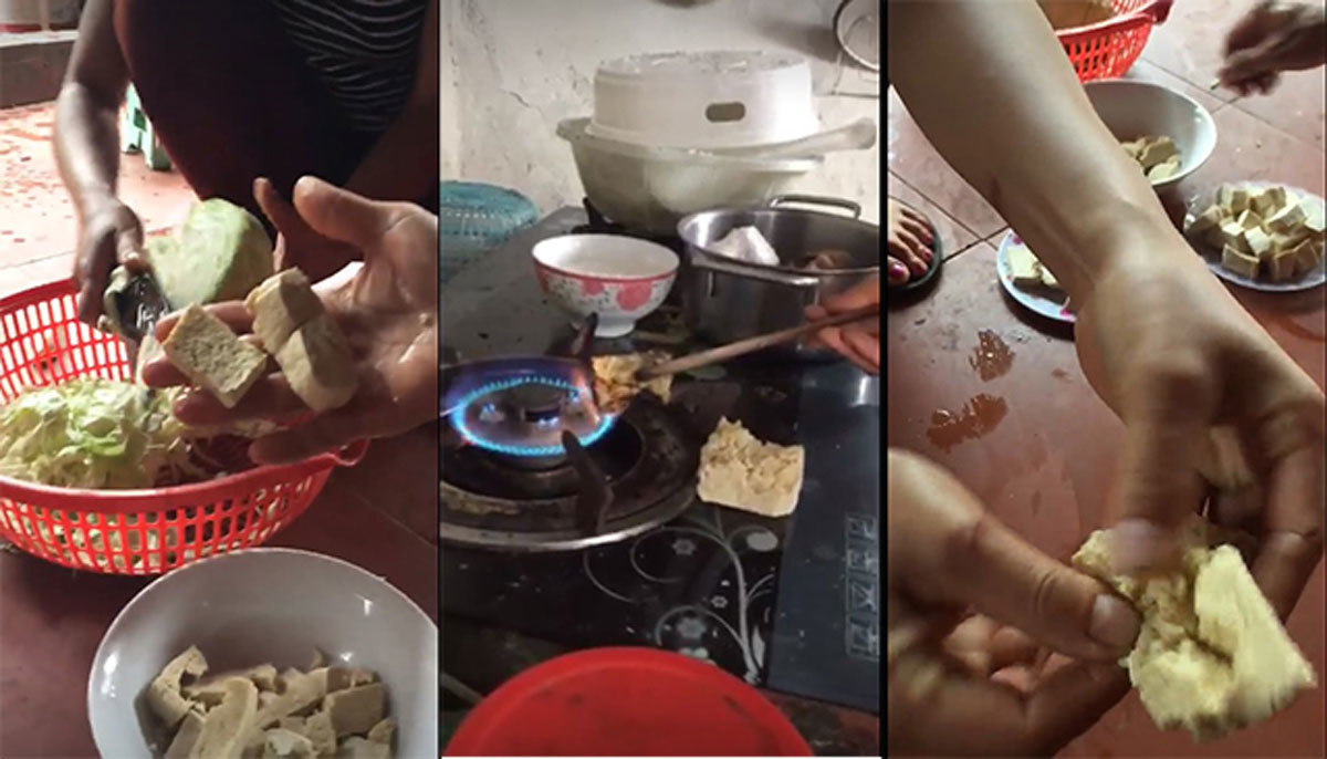 Nghi vấn đậu phụ bóp không vỡ, đốt cháy như cao su