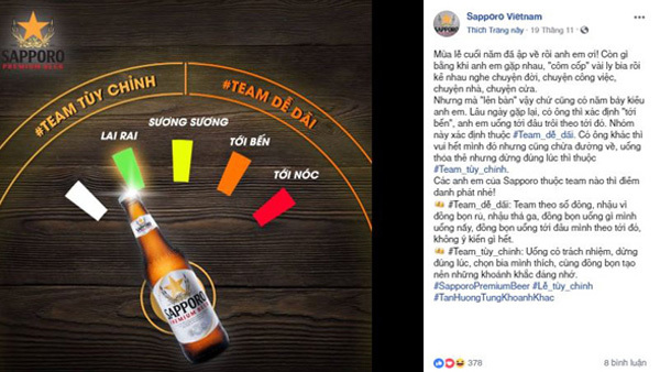 Sapporo lan tỏa thông điệp ‘cuộc vui tùy chỉnh’