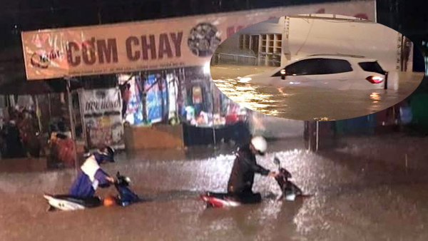 Bão số 9: Nước ngập lút ô tô, quốc lộ huyết mạch tê liệt