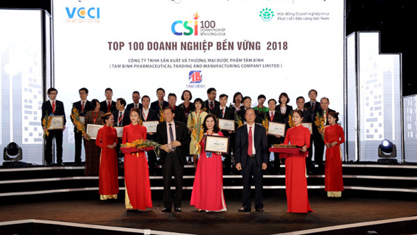 Dược phẩm Tâm Bình vào Top 100 doanh nghiệp bền vững 2018