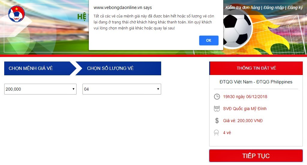 Dân mạng than trời vì mua vé xem Việt Nam vs Philippines
