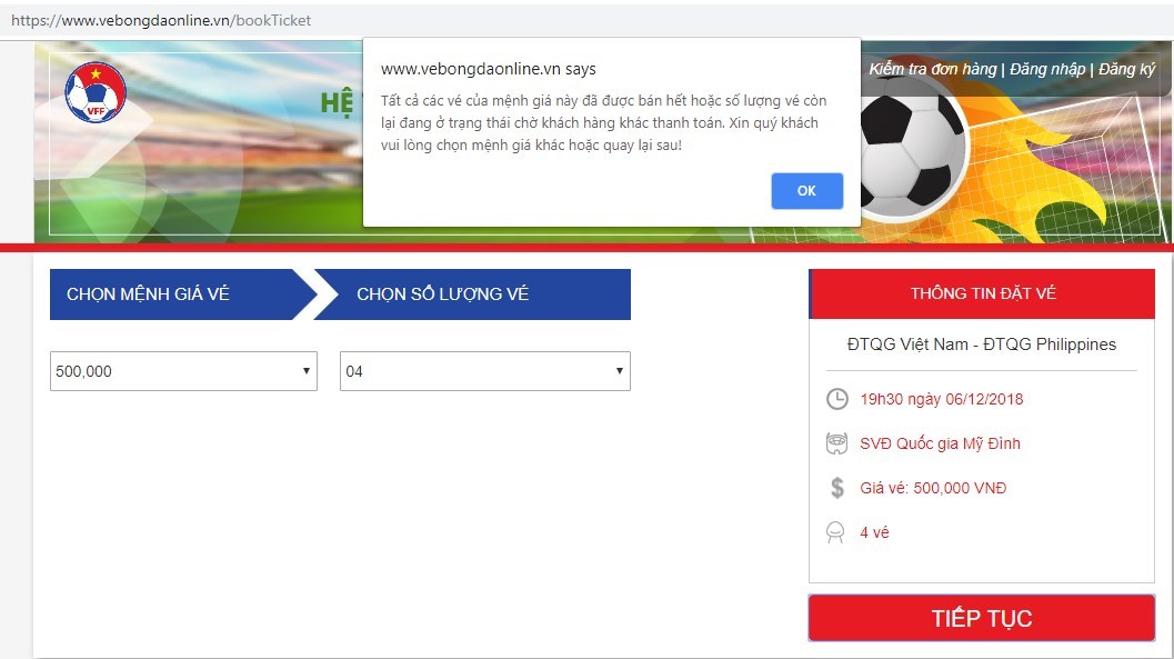 Dân mạng than trời vì mua vé xem Việt Nam vs Philippines