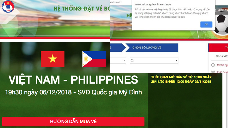 Dân mạng sốt hầm hập với việc đặt vé Việt Nam vs Philippines