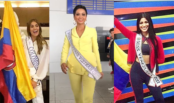 H'Hen Niê, Hoa hậu Colombia đi catwalk tại sân bay trước khi đến Miss Universe 2018