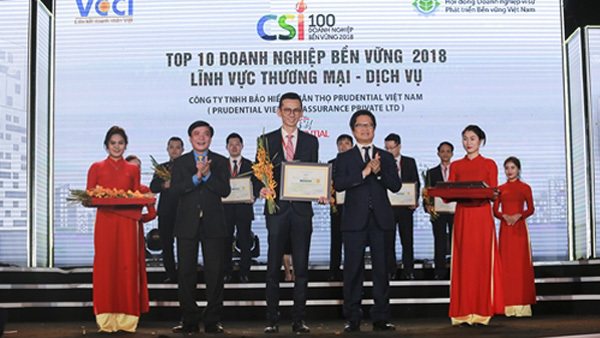 Prudential vào Top 10 doanh nghiệp bền vững 2018