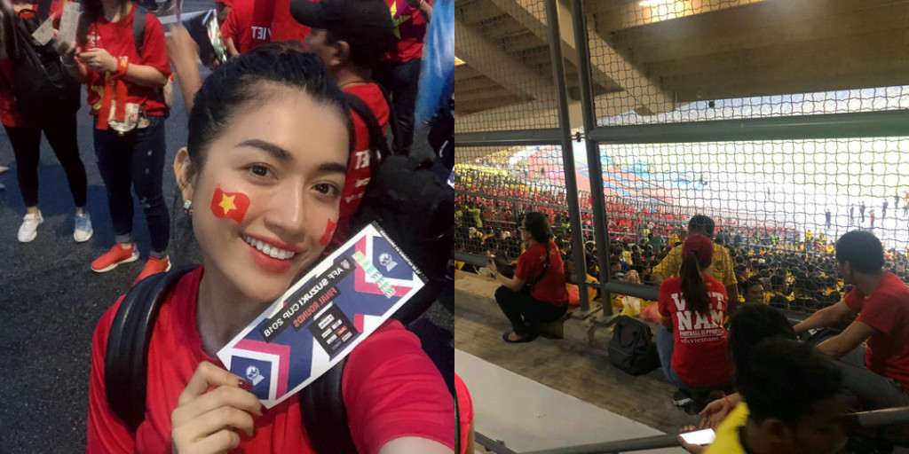 Á hậu Lệ Hằng bị chặn vào xem trận chung kết AFF Cup tại Malaysia