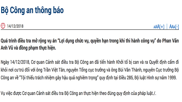 Vụ Vũ 'nhôm': Khởi tố ông Trần Việt Tân và Bùi Văn Thành