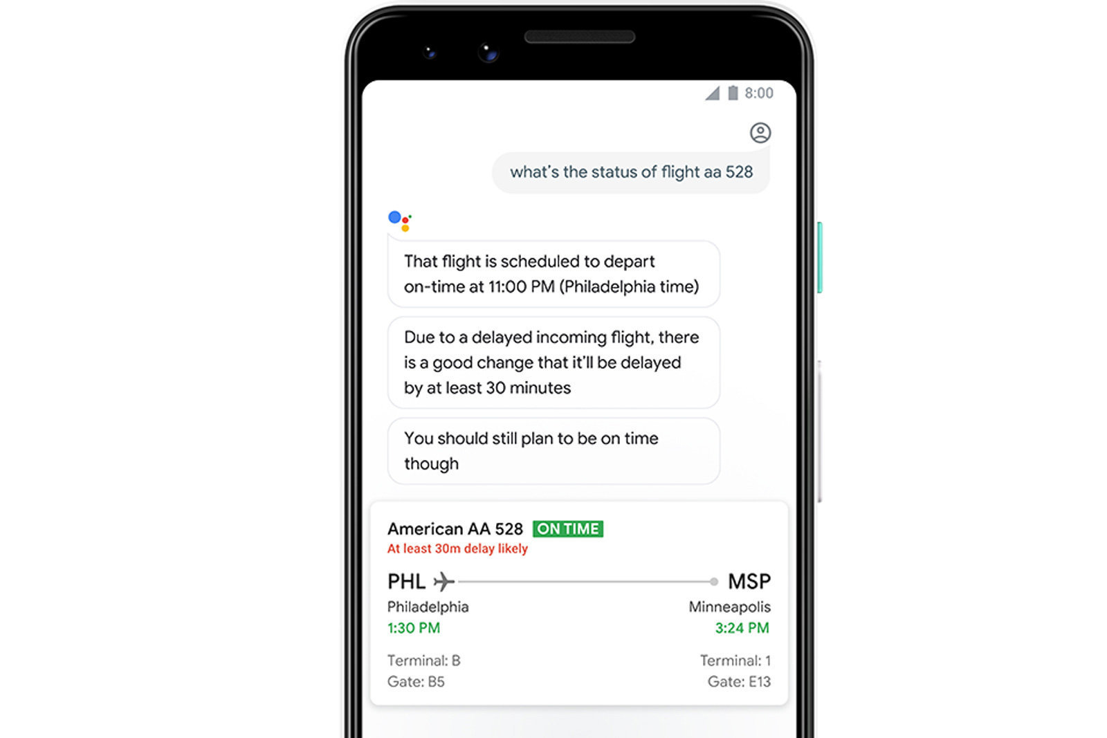 Google Assistant dùng AI để đoán trước các chuyến bay chậm trễ