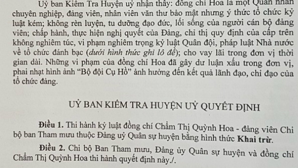 Kỷ luật 3 đảng viên ghi lô đề, cho vay nặng lãi