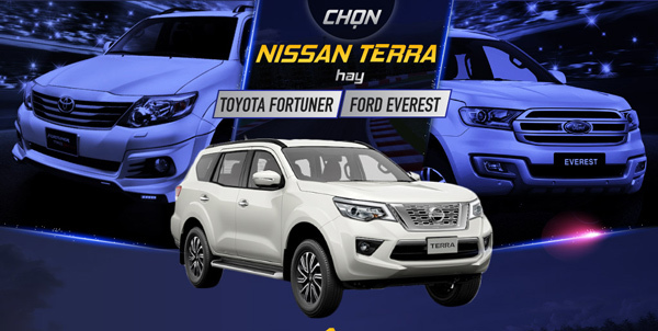 Một tỷ đồng, chọn Nissan Terra hay Toyota Fortuner, Ford Everest?
