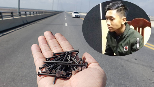 Kẻ rải đinh trên cầu vượt biển Tân Vũ - Lạch Huyện là thợ sửa xe