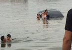 Chị gái tập lái tông 2 cháu nhỏ, lao xe xuống hồ chìm nghỉm