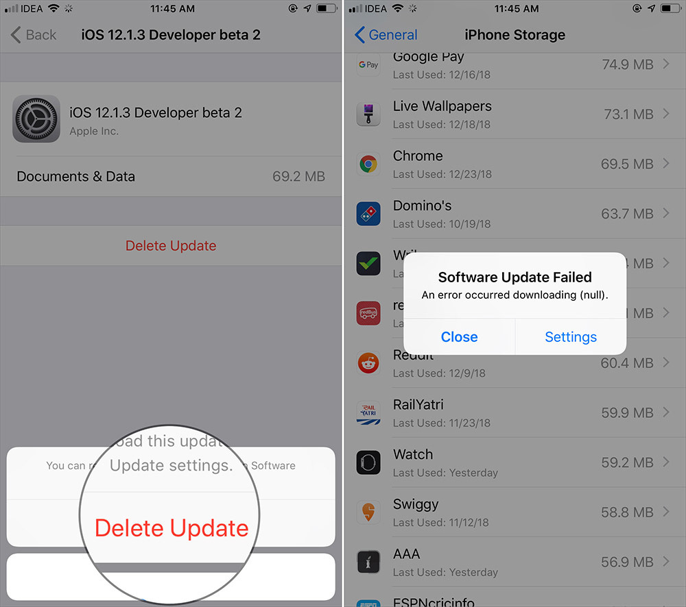 Cách hủy ngang quá trình cập nhật iOS trên iPhone, iPad
