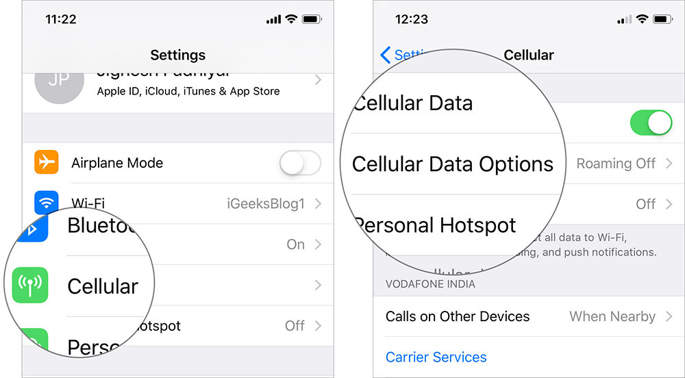 Cách sửa lỗi kết nối 3G/4G trên iOS 12.1.2