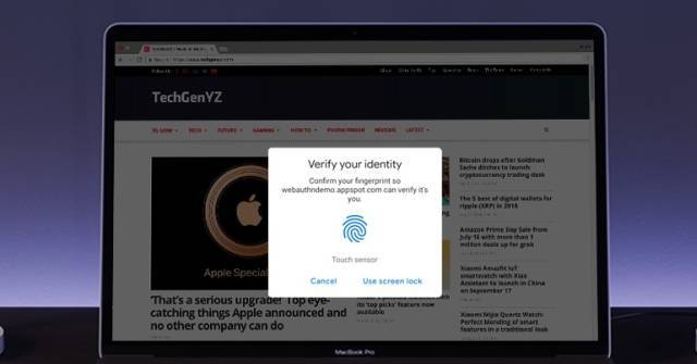 Chrome 70 được hỗ trợ đăng nhập bằng vân tay