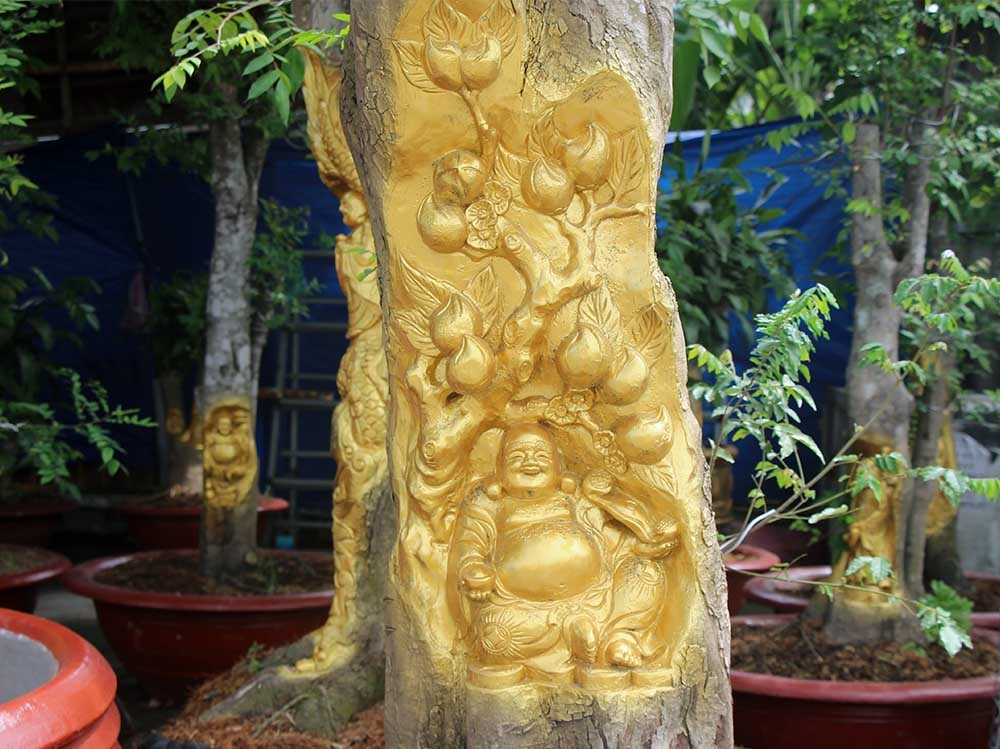 Chuyện lạ miền Tây: Quan Âm Bồ Tát cưỡi rồng vàng hiện hình trên cây khế(+video) Tuong-phat-di-lac-cuoi-rong-long-tranh-ho-dau-hien-hinh-tren-cay-khe-man-gia-8
