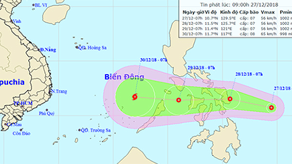 Áp thấp gần Biển Đông, khả năng mạnh lên thành bão