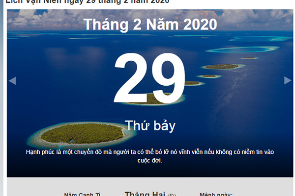 Vì sao 4 năm mới có một năm có ngày 29/2?