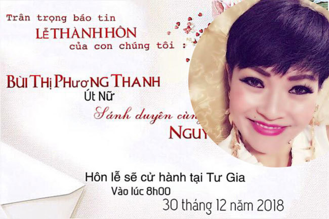 Phương Thanh gây xôn xao khi đăng thiệp cưới vào ngày 30/12