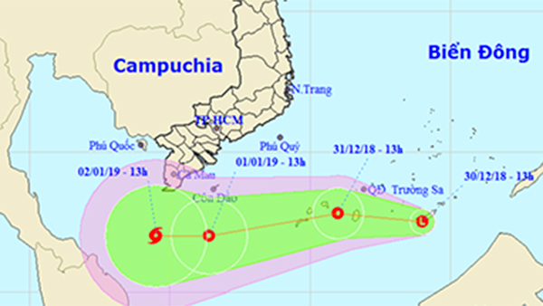 Thêm vùng áp thấp khả năng thành bão trên Biển Đông, hướng về Cà Mau