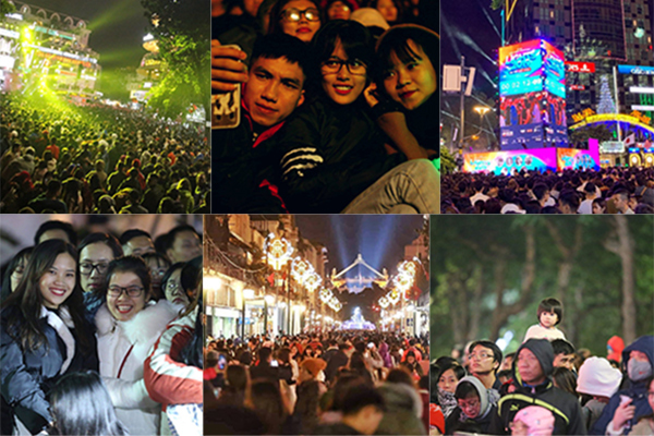 Rộn ràng đón năm mới 2019 khắp 3 miền