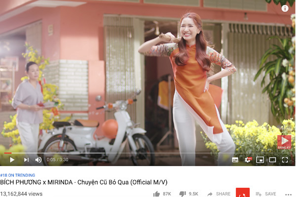 Ra mắt 5 ngày, MV Bích Phương cán mốc 13 triệu view