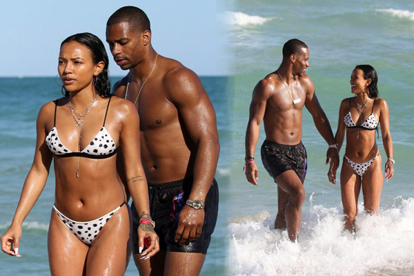 Người đẹp gốc Việt bốc lửa tắm biển cùng bạn trai ở Miami