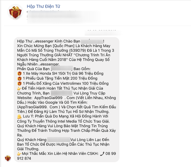 Lừa đảo 'trúng thưởng Honda SH' trên Facebook bùng phát dịp cận Tết