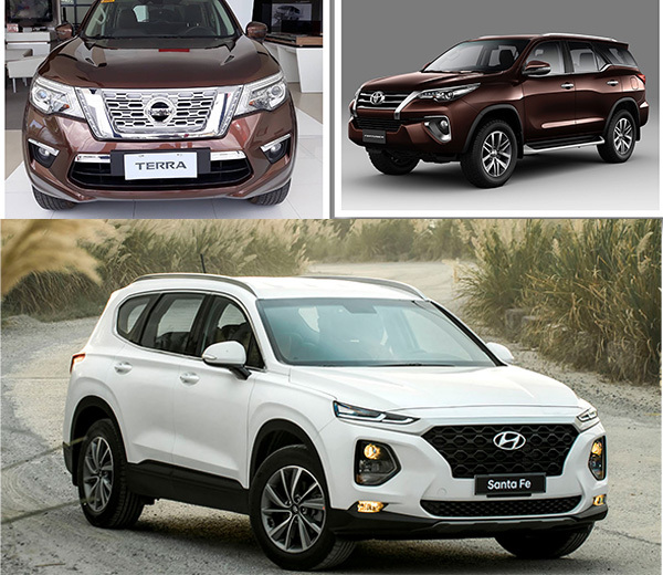 Giá 1,2 tỷ: Soi độ cạnh tranh Hyundai Santa Fe, Nissan Terra, Toyota Fortuner