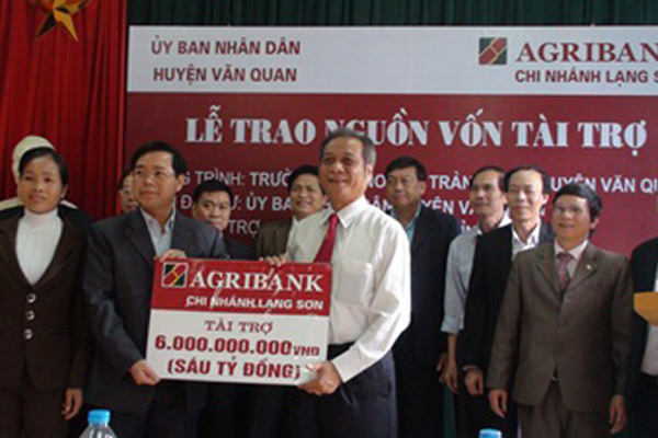 Agribank tài trợ 6 tỷ đồng xây dựng trường mầm non ở Lạng Sơn