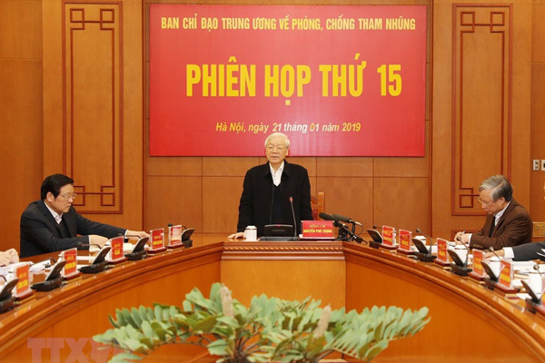 Phiên họp thứ 15 của Ban Chỉ đạo TƯ về phòng, chống tham nhũng