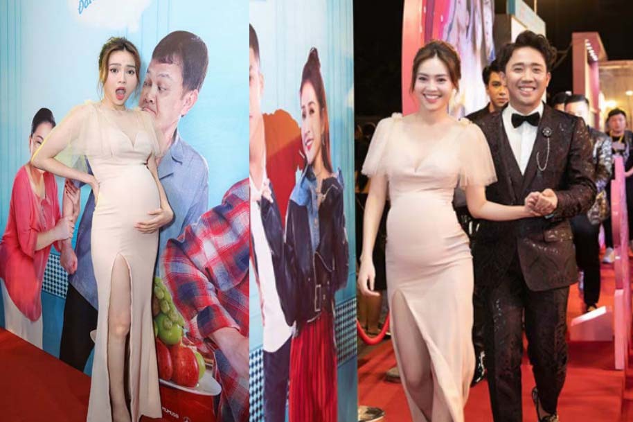 Lan Ngọc 'bụng bầu' vượt mặt, nắm tay Trấn Thành trước mặt Hari Won