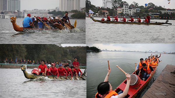 Lạ hôm nay: Thuyền rồng phủ kín hồ Tây