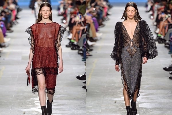 Người mẫu diện mốt xuyên thấu lộ ngực trần trên sàn diễn