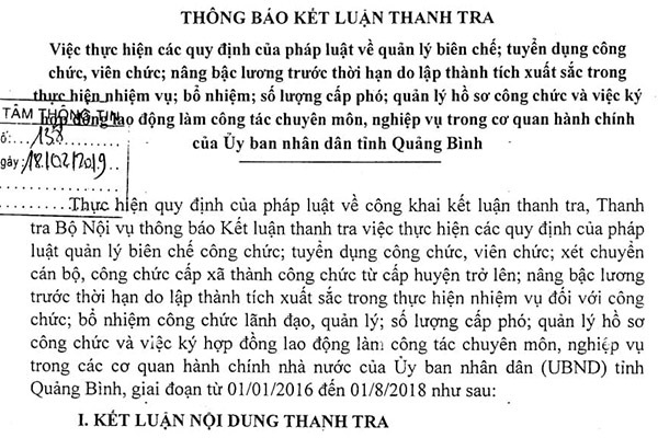 Đặc cách vào công chức sai quy định: Bộ Nội vụ đề nghị thu hồi quyết định