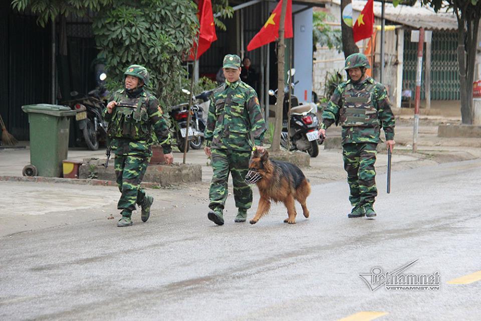 Chó nghiệp vụ tuần tra quanh ga Đồng Đăng