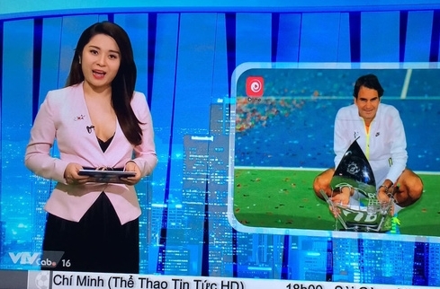 Nữ MC gây bàn tán vì mặc hớ hênh lên sóng kênh Bóng đá TV