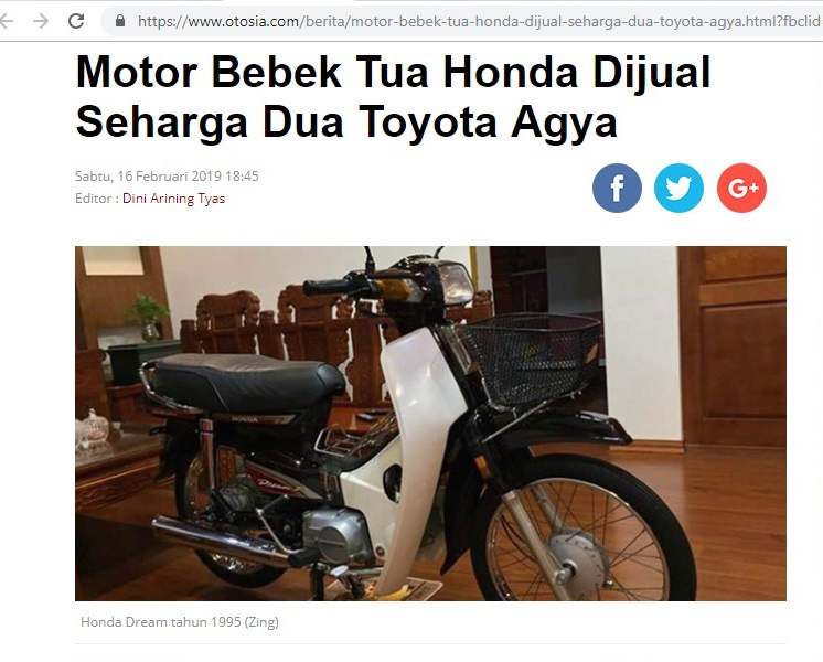 Honda Dream 450 triệu của Hưng Sắt gây sốt báo ngoại