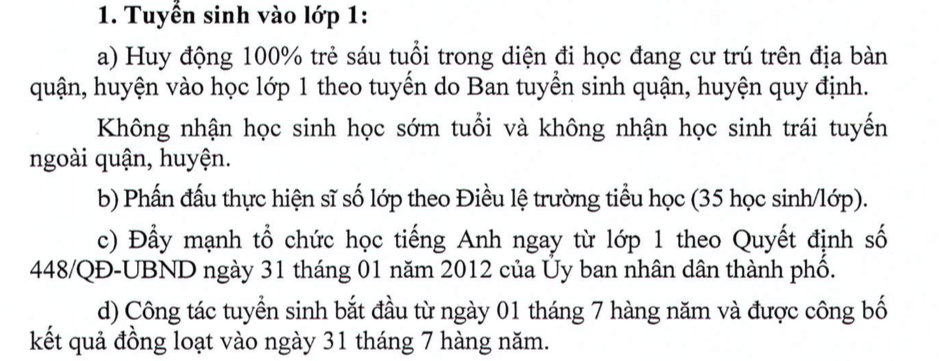 Tuyển sinh lớp 1, lớp 6 và lớp 10 năm 2019 ở TP.HCM