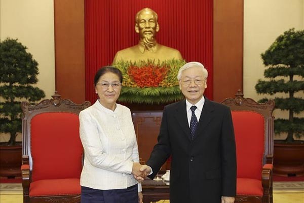 Tổng bí thư, Chủ tịch nước tiếp Chủ tịch Quốc hội Lào