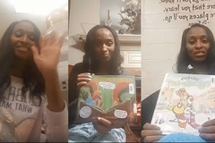 Cô hiệu trưởng đọc truyện cho học sinh toàn trường trước khi đi ngủ