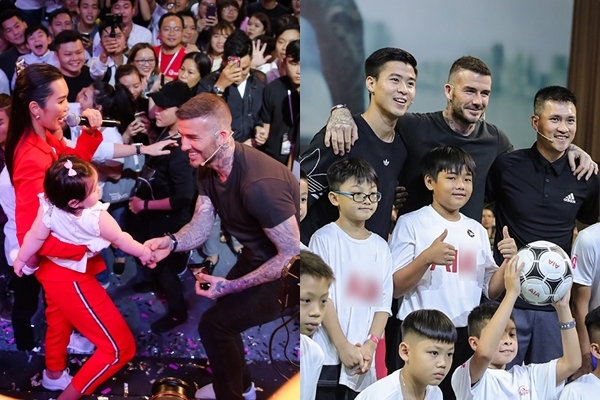 David Beckham vui đùa bên con gái Hà Anh, so tài cùng Duy Mạnh