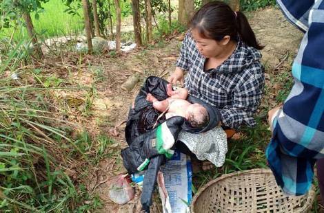 Bé gái còn nguyên dây rốn bị bỏ trên cánh đồng