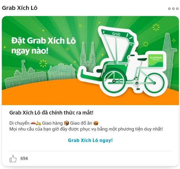 Grab nay đã có xích lô, ứng dụng giúp lau màn hình điện thoại