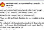 Facebook 'Ban Tuyên giáo Trung ương Đảng Cộng Sản Việt Nam' là giả mạo